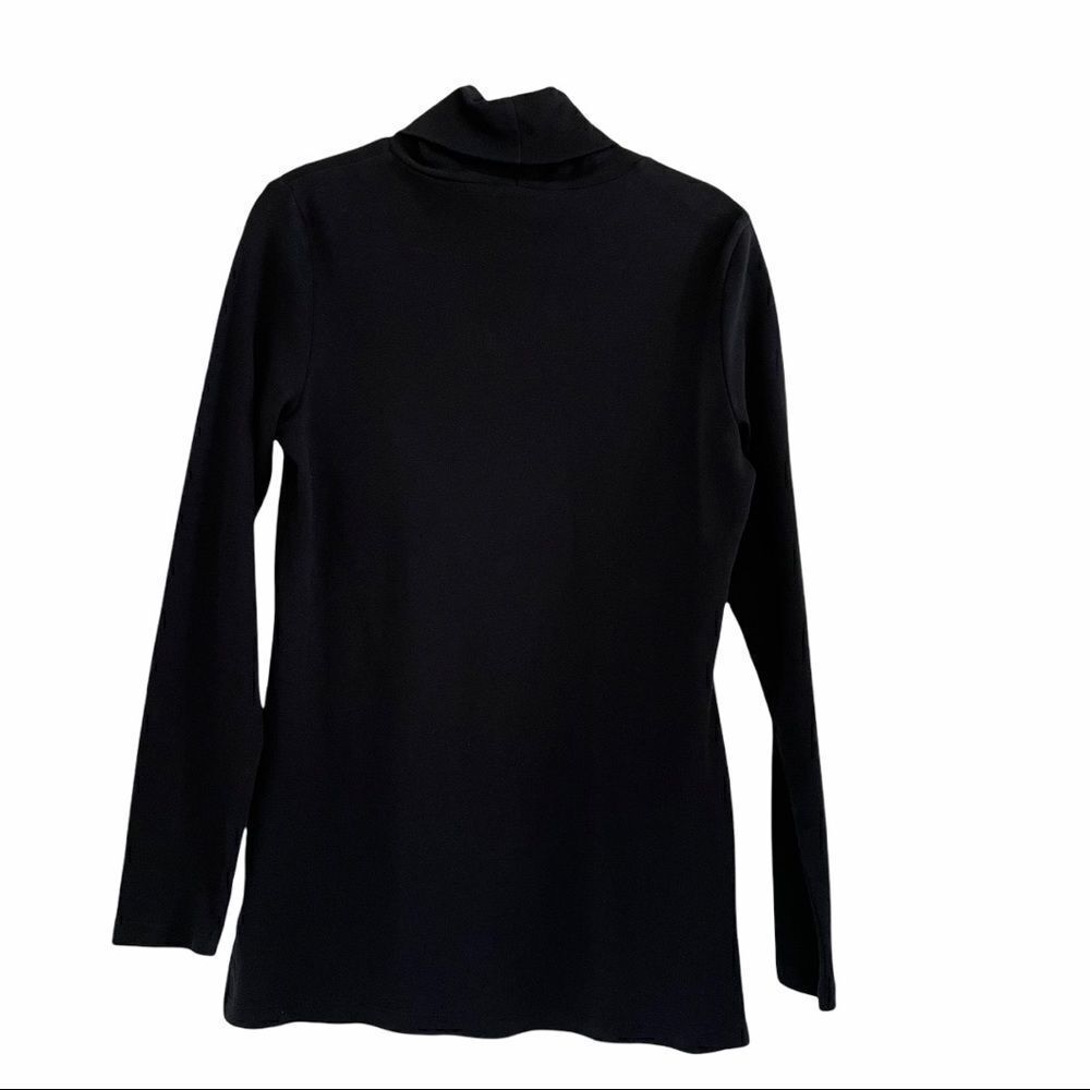Isaac Mizrahi Black Pima Cotton Turtleneck XS